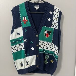 Koret Multicolor Patchwork Sweater Vest